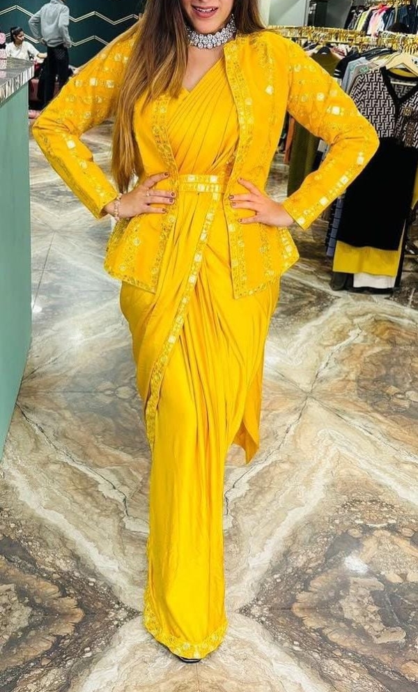 Ready To Wear Saree with Jacket / Belt